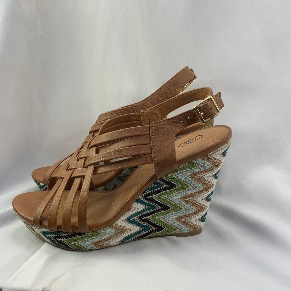 Cato patterned wedge heels